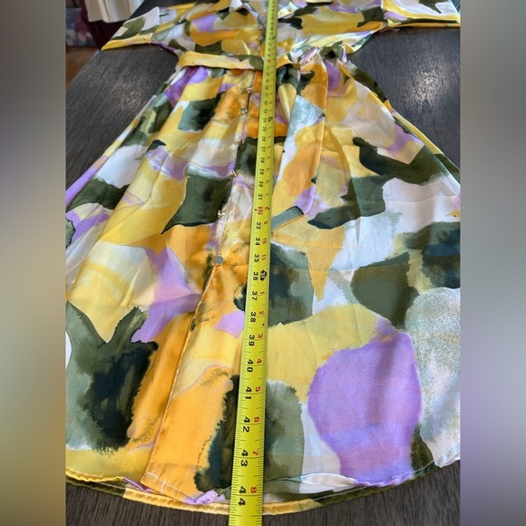 French Connection Long Shirt Dress Multicolor Abstract Print Size Small NWT - Picture 8 of 9